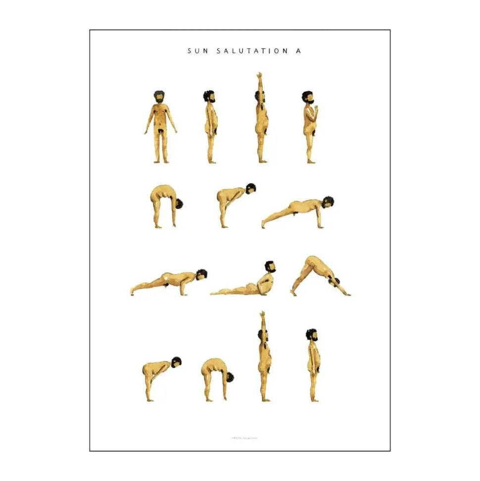 plakat - Sun salutation a man