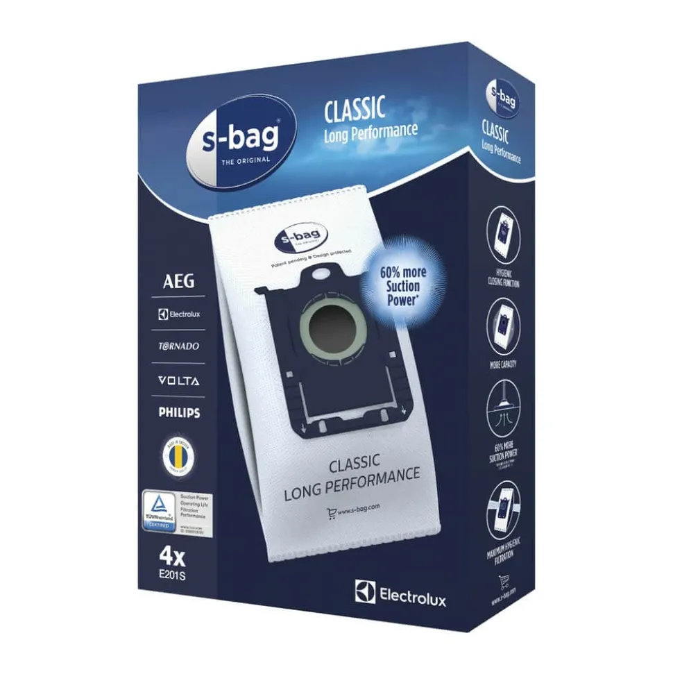 S-bag Classic Long Performance Støvsugerpose - 4 stk.