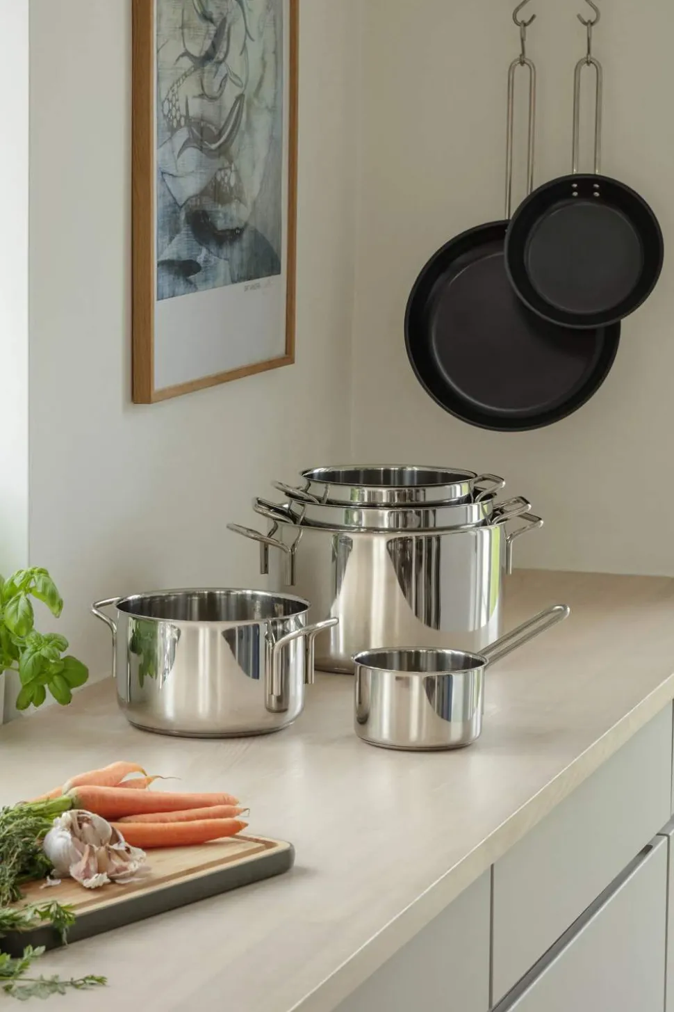 Stainless Steel Gryde- og pandesæt - 7 dele